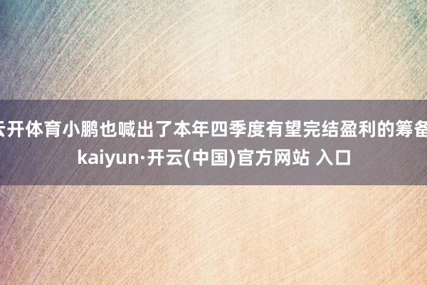 云开体育小鹏也喊出了本年四季度有望完结盈利的筹备-kaiyun·开云(中国)官方网站 入口